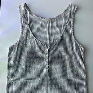 J.Crew Striped Sequin Tank w/Buttons